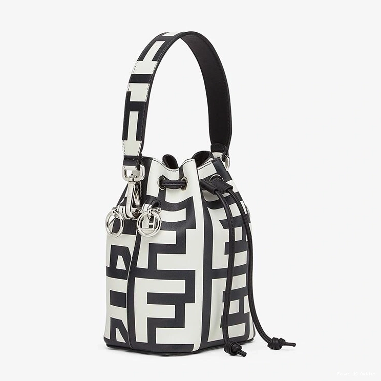 Affordable HOT Bucket Leather Bag Black Tresor In Mini Capsule White Mon Fendi Fendi Roma 0710